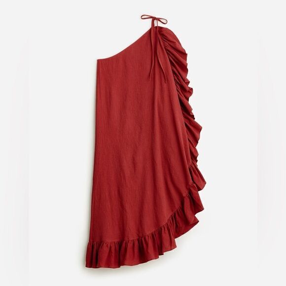 J Crew Ruffle One Shoulder Cover Up Dress in Soft Gauze NWT - Picture 1 of 7